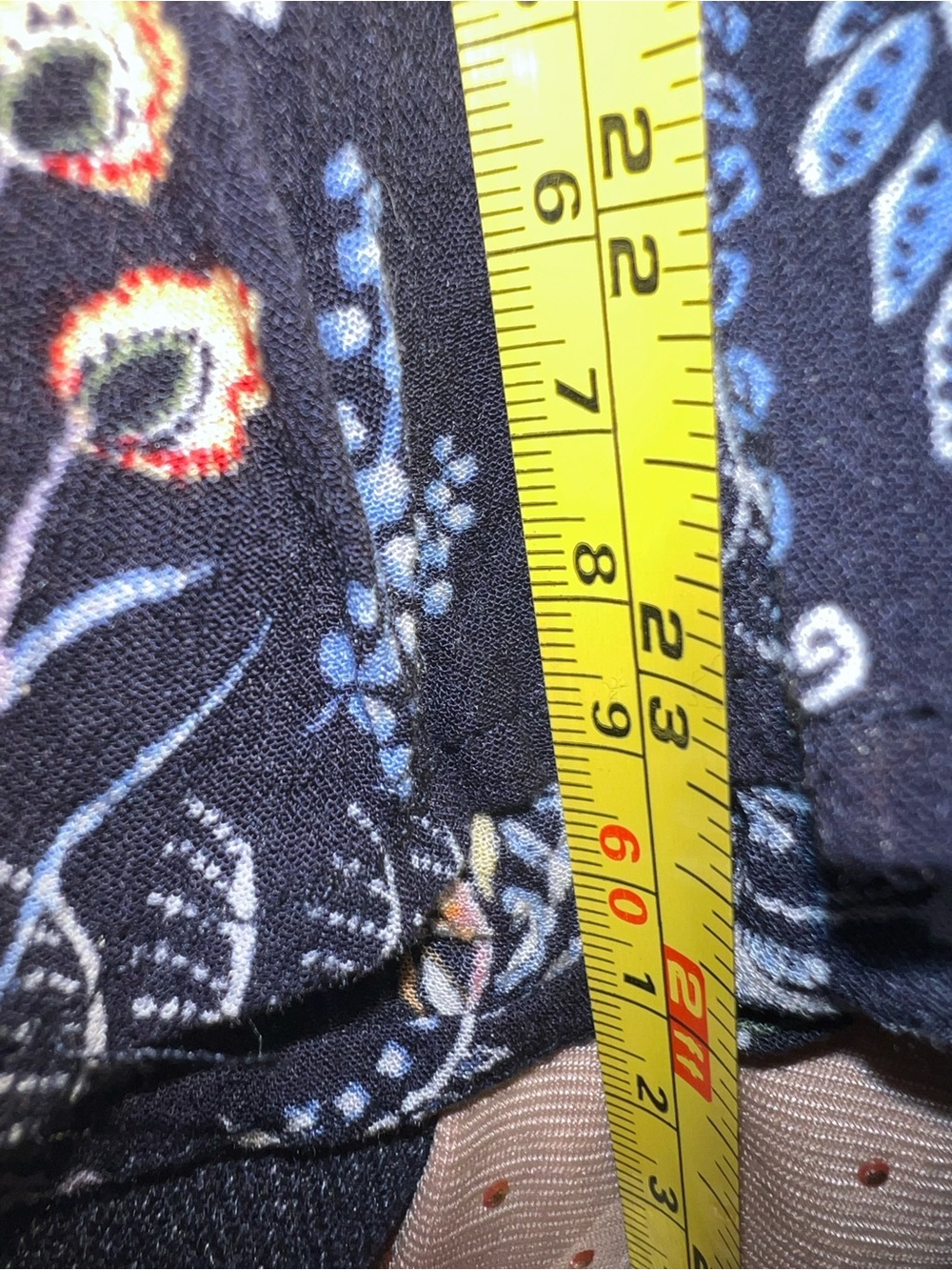 Democracy Black Floral Peasant Blouse with Ruffle Hem - Picture 7 of 7